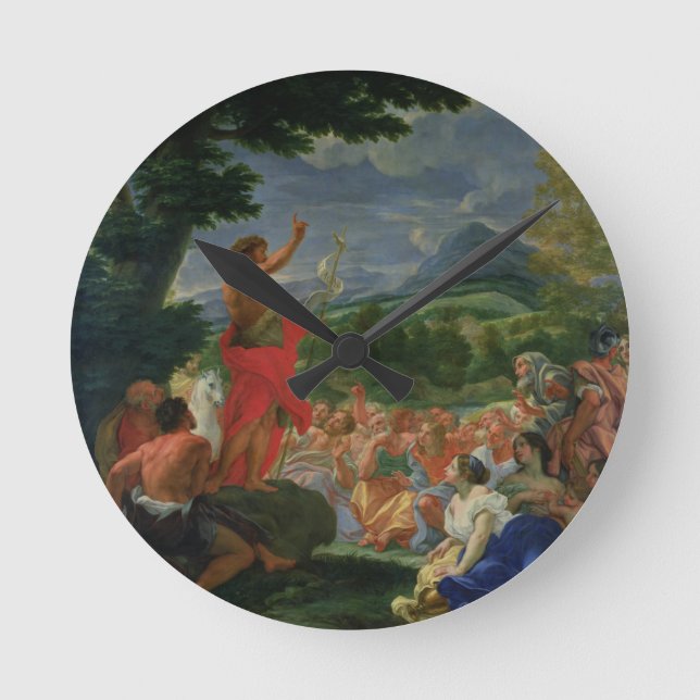 Reloj Redondo Mediano St. John la predicación baptista, pintada antes de (Anverso)