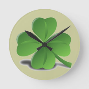 Reloj Redondo Mediano St. Patrick’s Day Shamrock Clover Clock