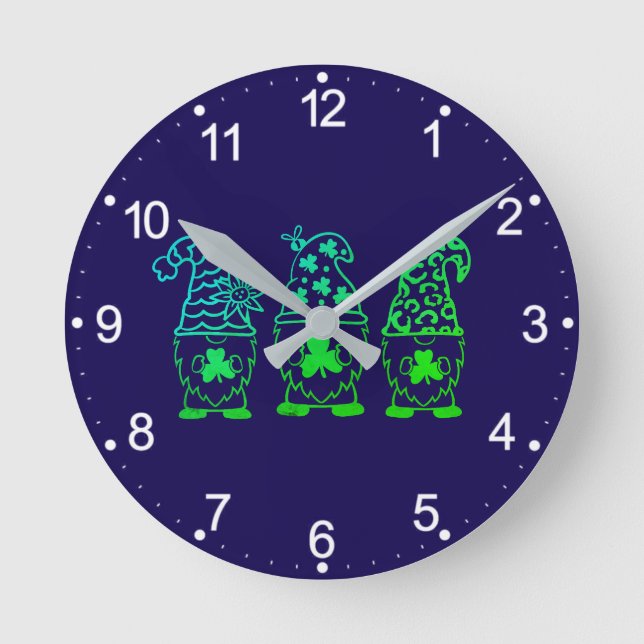 Reloj Redondo Mediano St. Patrick's Day Gnomes-60682 (Anverso)