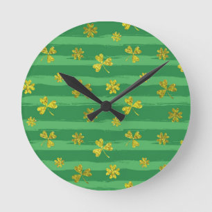 Reloj Redondo Mediano st patricks shamrock dorado