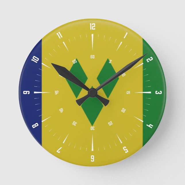 Reloj Redondo Mediano St Vincent flag   (Anverso)