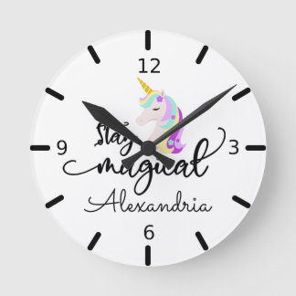 Reloj Redondo Mediano Stay Magic Unicorn