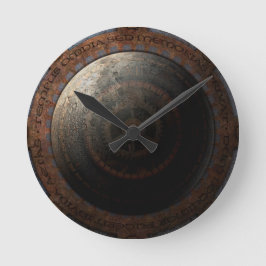Reloj Redondo Mediano Steampunk Moon Clock Time Gears Metalizado