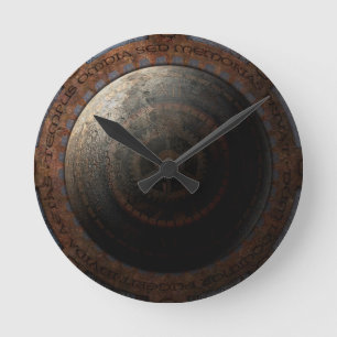 Reloj Redondo Mediano Steampunk Moon Clock Time Gears Metalizado
