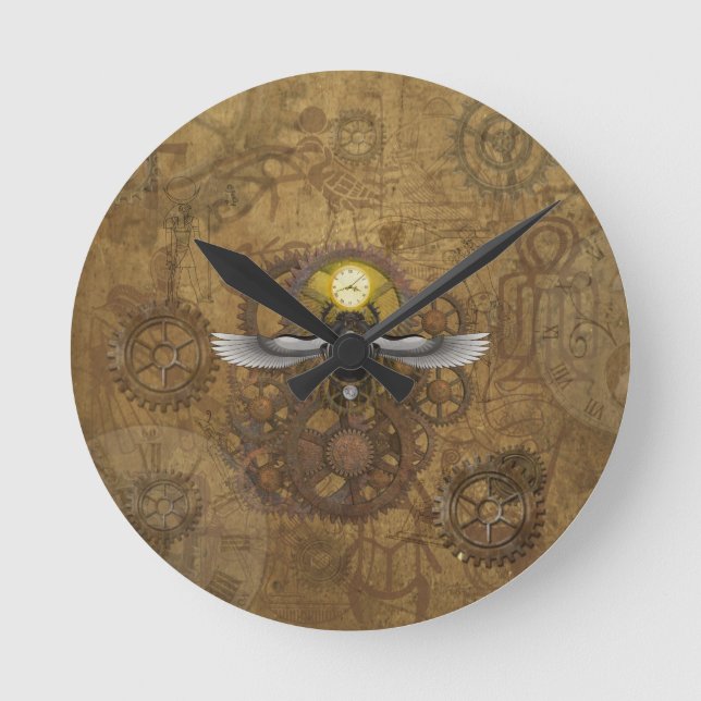 Reloj Redondo Mediano Steampunk Scarab (Anverso)