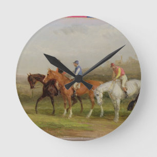 Reloj Redondo Mediano Steeplechasing: Al principio (aceite en lona)
