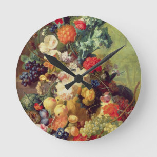 Reloj Redondo Mediano Still Life with Flowers and Fruit