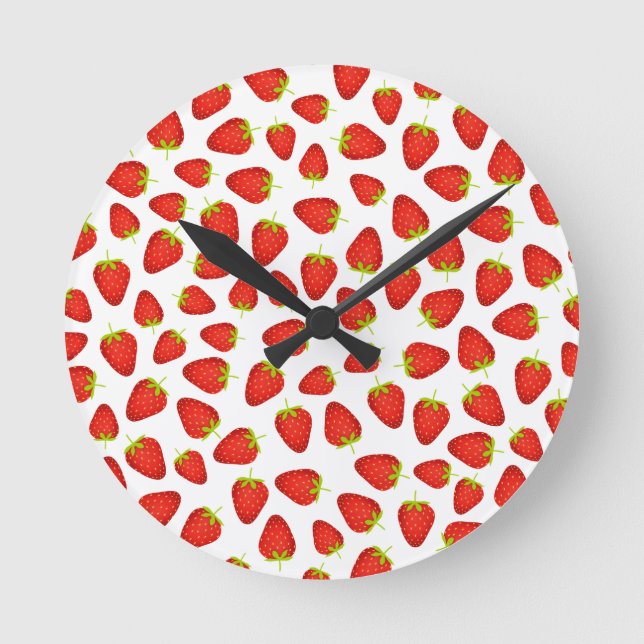 Reloj Redondo Mediano Strawberries (Anverso)
