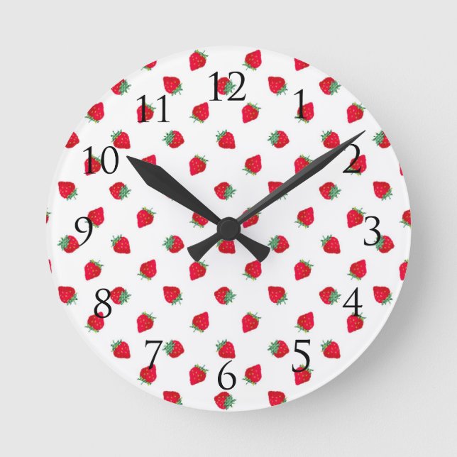 Reloj Redondo Mediano Strawberry Wall Clock (Anverso)
