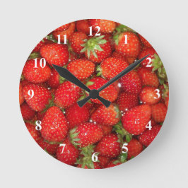 Reloj Redondo Mediano Strawberry wall clock | Healthy food photography