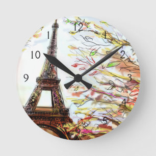 Reloj Redondo Mediano Street In Paris - Illustration 2