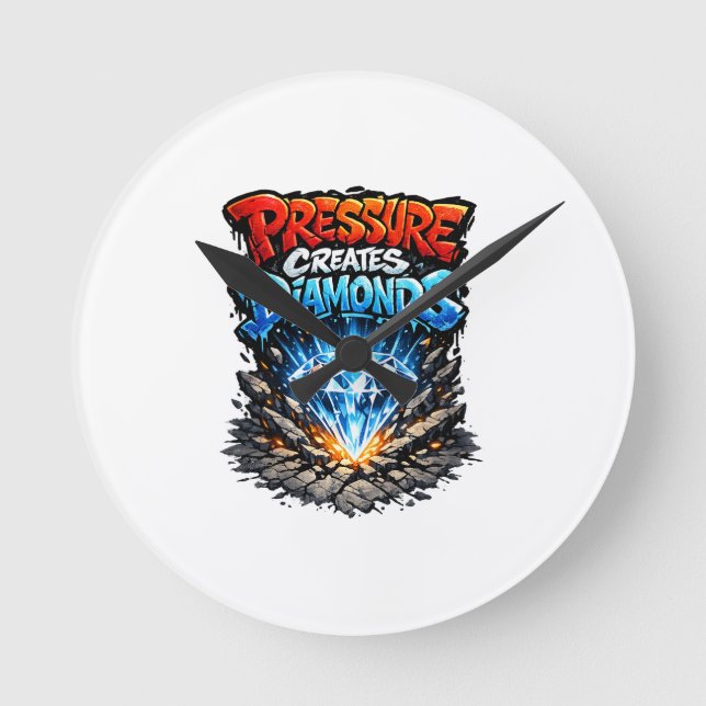 Reloj Redondo Mediano Streetwear Motivation Graphic (Anverso)