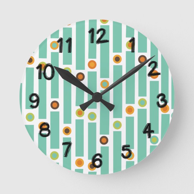 Reloj Redondo Mediano Stripes and Circles  (Anverso)