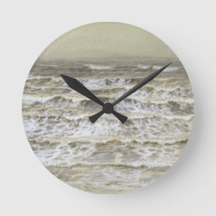 Reloj Redondo Mediano Study of Waves (grey & brown wash, gouache and gra