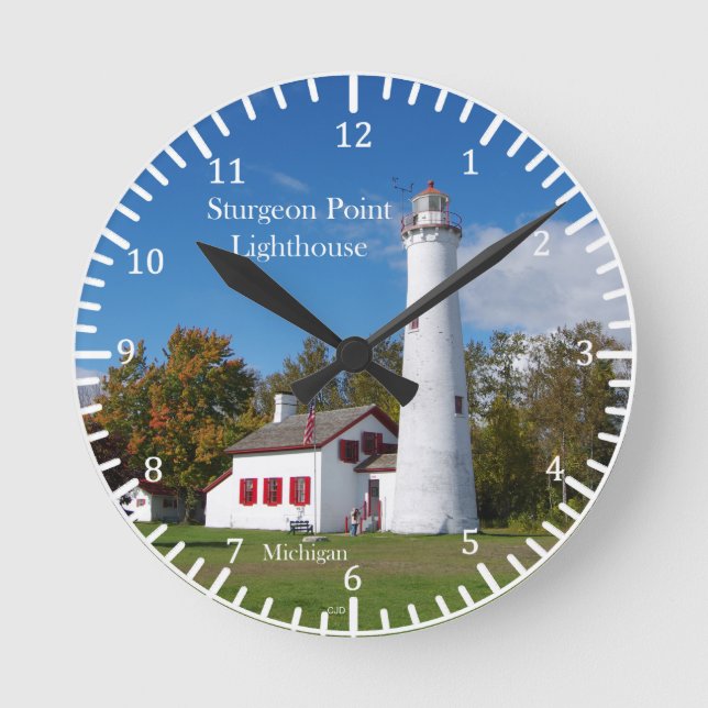Reloj Redondo Mediano Sturgeon Point Lighthouse clock (Anverso)