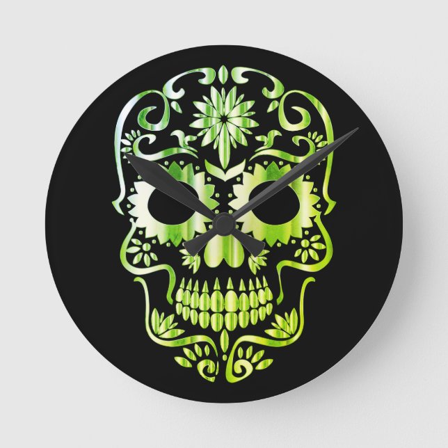 Reloj Redondo Mediano Stylish skull clock (Anverso)