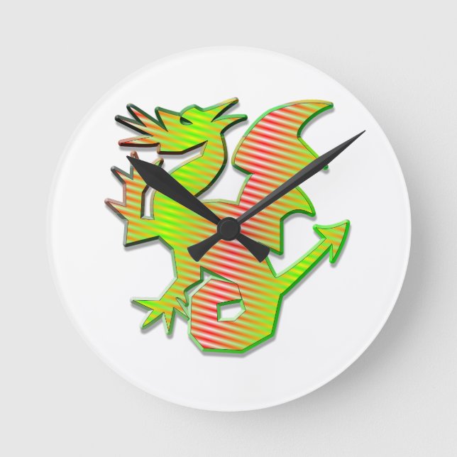 Reloj Redondo Mediano Stylized Dragon (Anverso)