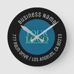 Reloj Redondo Mediano Su logotipo, nombre comercial, cualquier texto, ne