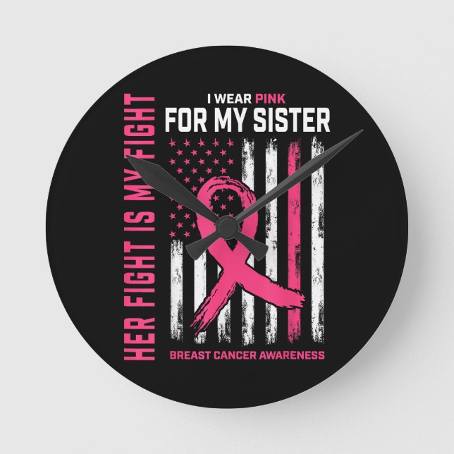 Reloj Redondo Mediano Su Lucha Es Mi Lucha Que Llevo Pechuga De Hermana  (Anverso)