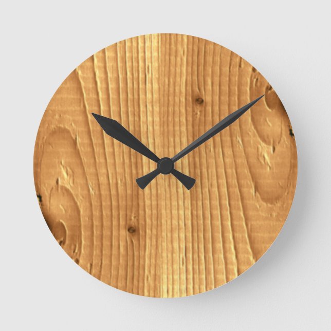 Reloj Redondo Mediano Suave Pine Classic Wood Grain Sprus (Anverso)
