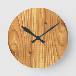 Reloj Redondo Mediano Suave Pine Classic Wood Grain Sprus