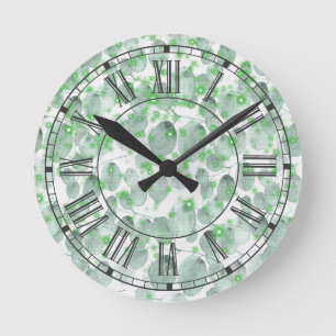 Reloj Redondo Mediano Suavizando las hojas de salvia