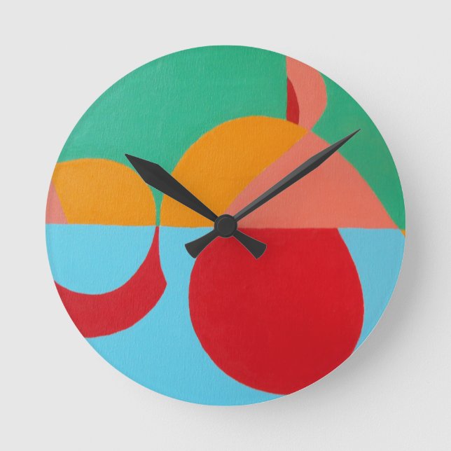 Reloj Redondo Mediano Subtle Clef Geometric Round Clock (Anverso)