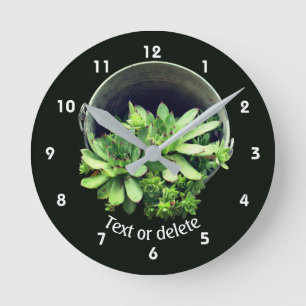 Reloj Redondo Mediano Suculentas de gallinas y pollitos personalizadas