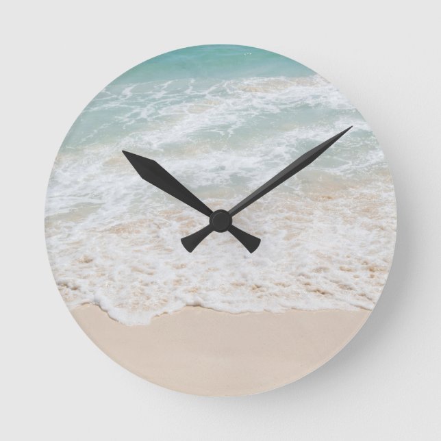 Reloj Redondo Mediano Sueño de espuma del mar Caribe #3 #océano #pared # (Anverso)