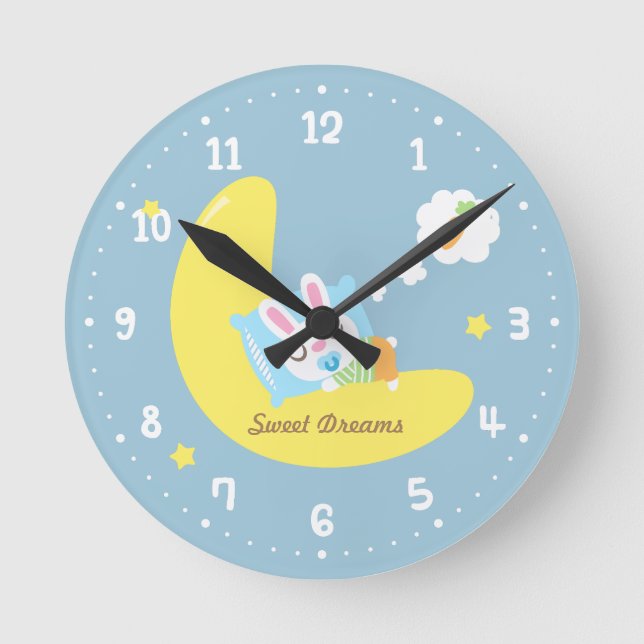 Reloj Redondo Mediano Sueño dulce Dreamland Nursery conejito (Anverso)