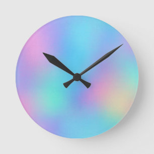 Reloj Redondo Mediano Sueño Pastel Holográfico