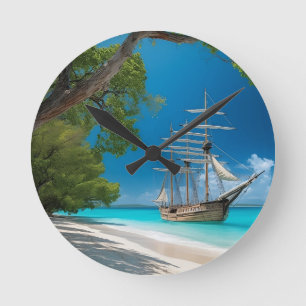 Reloj Redondo Mediano Sueños de las islas - La colección de amigos carib