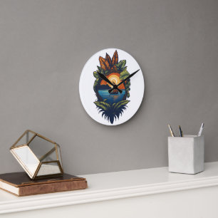 Reloj Redondo Mediano Sueños de las islas - La colección de amigos carib