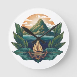 Reloj Redondo Mediano Sueños de las islas - La colección de amigos carib