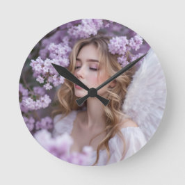 Reloj Redondo Mediano Sueños de Lilac - Ángel de la Primavera Serene