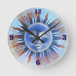 Reloj Redondo Mediano Sun God Sun Face Wall Clock