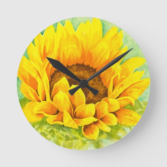 Reloj Redondo Mediano Sunflower (Anverso)