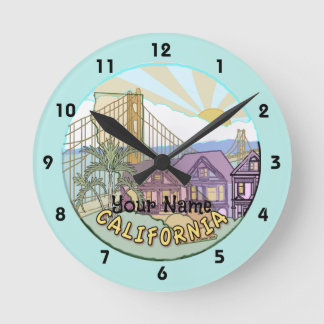 Reloj Redondo Mediano Sunny California Clock