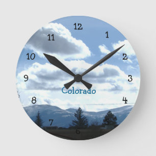 Reloj Redondo Mediano Sunny Colorado Mountain View Acrylon Wall Clock