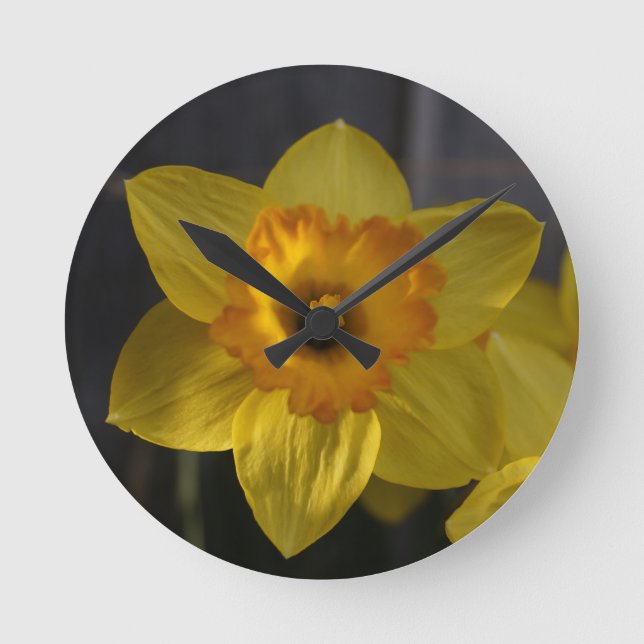 Reloj Redondo Mediano Sunny Yellow Daffodil (Anverso)