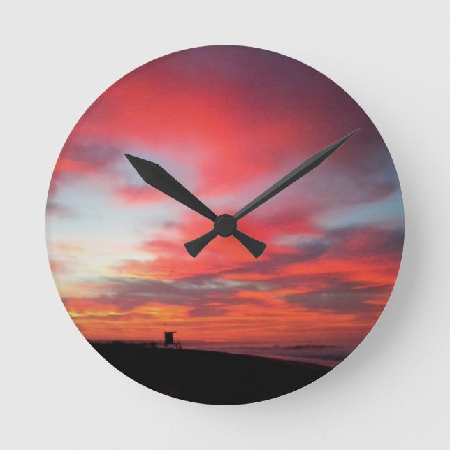 Reloj Redondo Mediano Sunrise at Newport Beach, CA (Anverso)