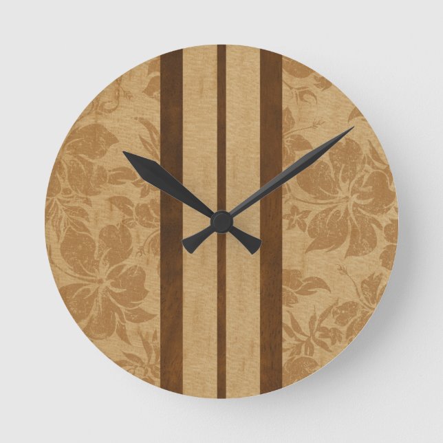 Reloj Redondo Mediano Sunset Beach Surfboard Hawaii Wall Clocks (Anverso)