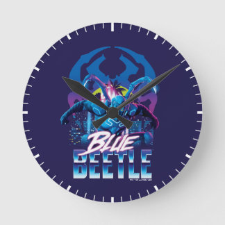 Reloj Redondo Mediano Sunset de Blue Beetle Retrowave City