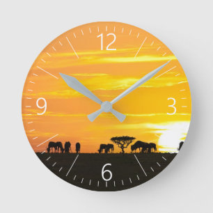 Reloj Redondo Mediano Sunset in Serengeti