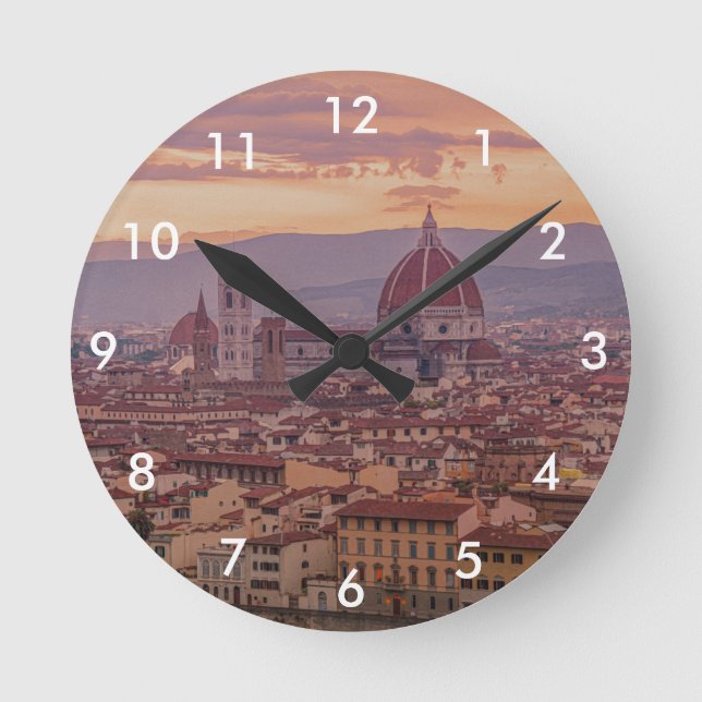 Reloj Redondo Mediano Sunset over Florence, Italy (Anverso)