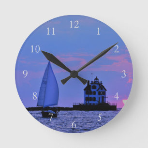 Reloj Redondo Mediano Sunset Sailboat