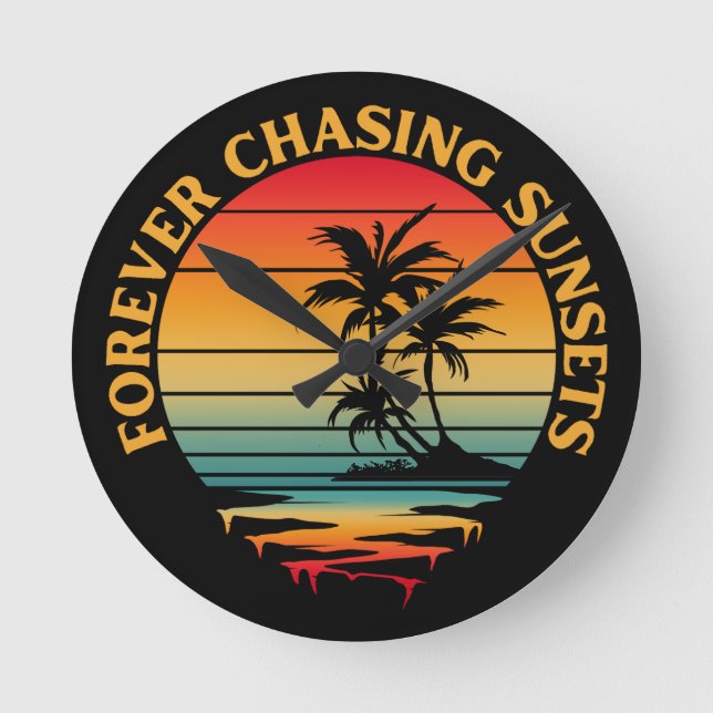 RELOJ REDONDO MEDIANO SUNSETS DE CHASING PARA SIEMPRE (Anverso)
