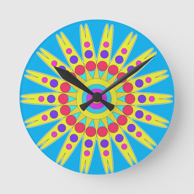 Reloj Redondo Mediano Sunshine Blue Sky (Anverso)