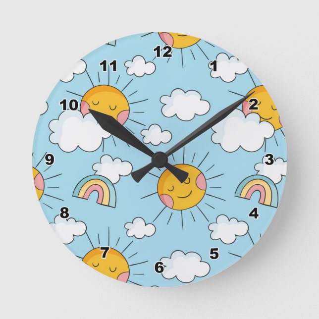 Reloj Redondo Mediano Sunshine Kid's Wall Clock (Anverso)