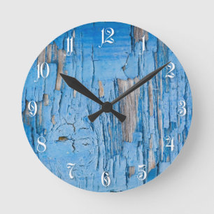 Reloj Redondo Mediano Superficie pintada de color azul